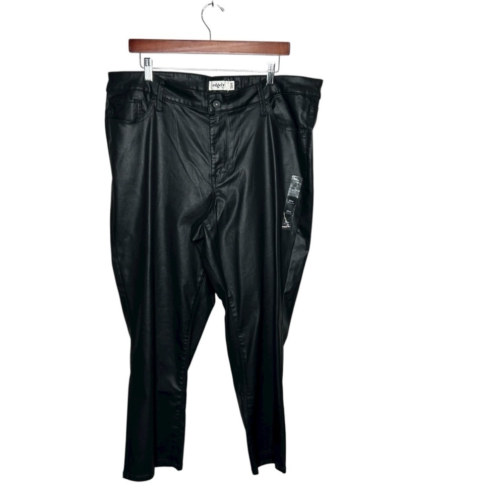 New Edgely women’s Black Faux Leather Pants size 20W